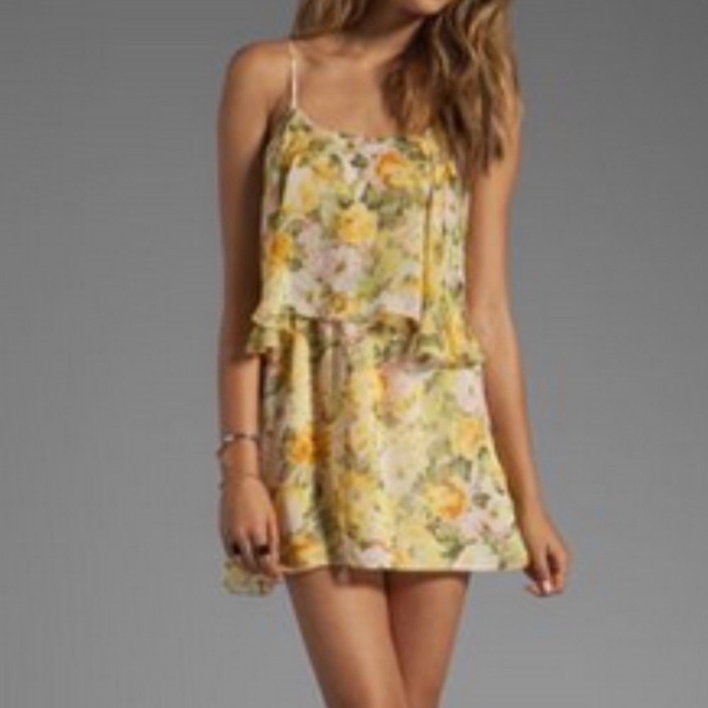 lovers + friend open back floral print dress L